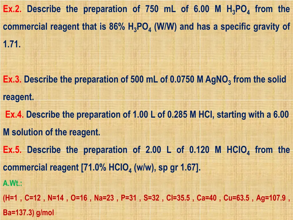 ex 2 describe the preparation