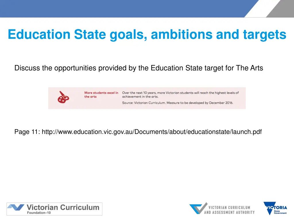 education state goals ambitions and targets