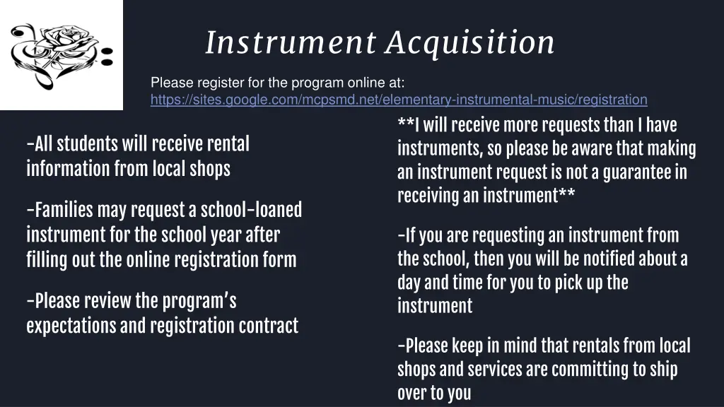 instrument acquisition