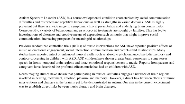 autism spectrum disorder