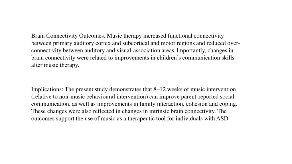 brain connectivity outcomes music therapy