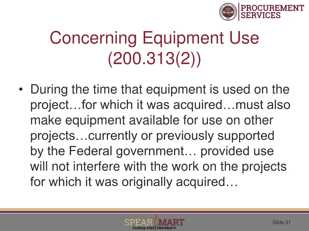 concerning equipment use 200 313 2