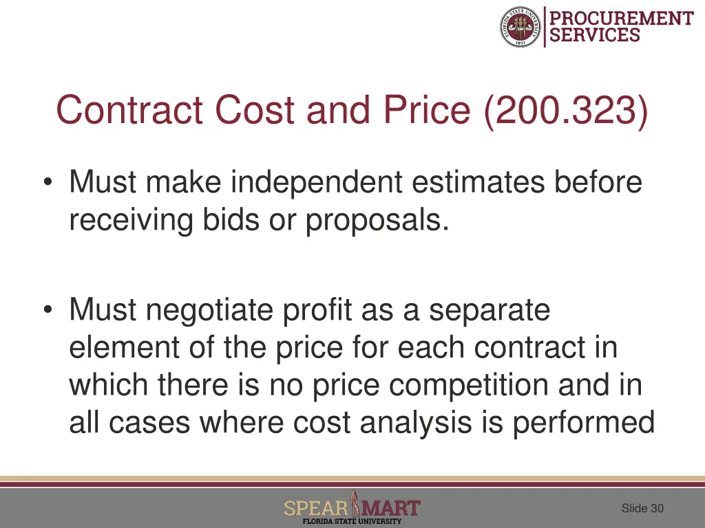 contract cost and price 200 323