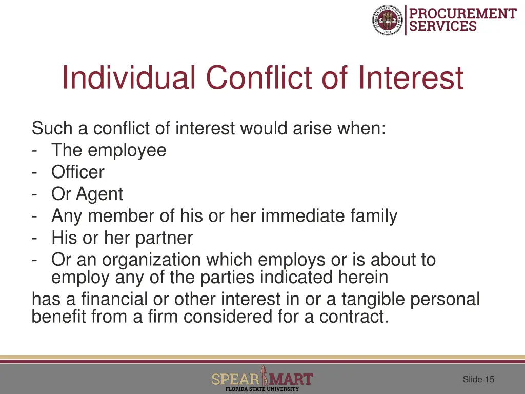 individual conflict of interest