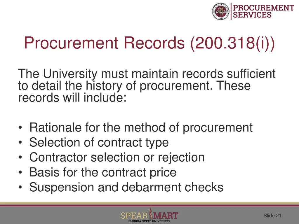 procurement records 200 318 i