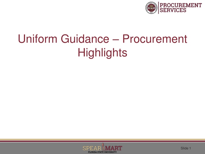 uniform guidance procurement highlights