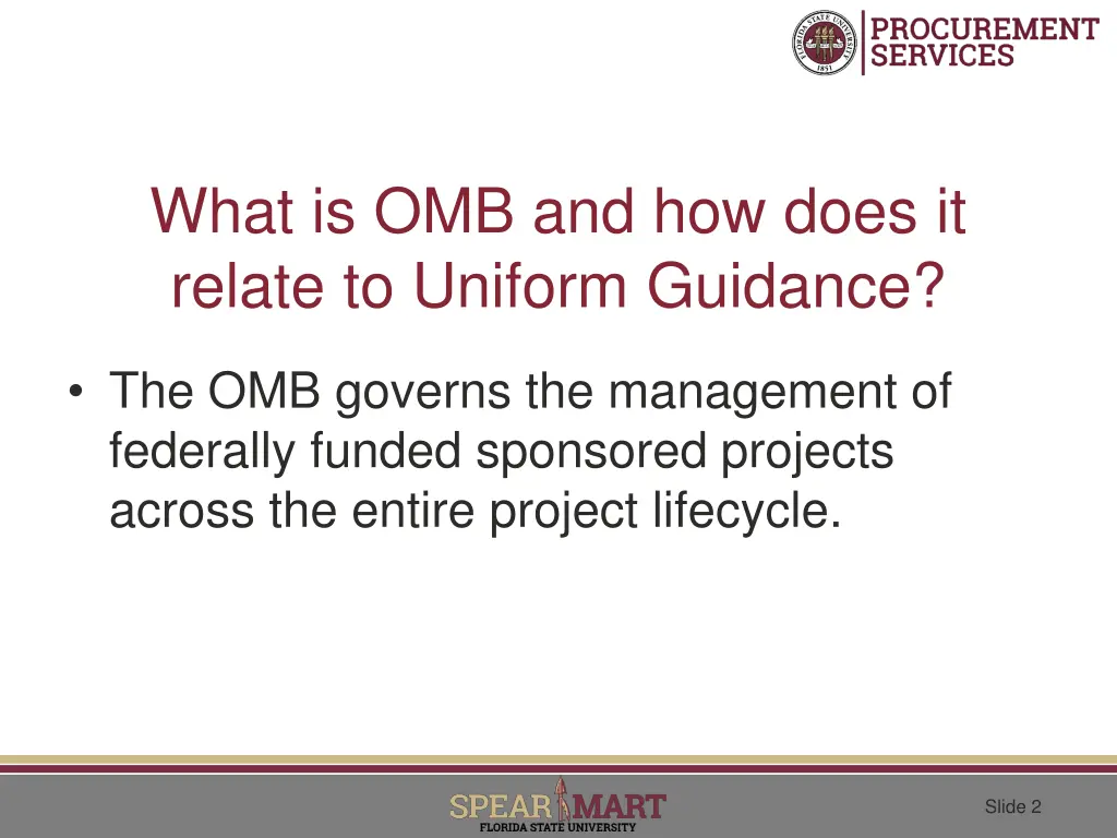 what is omb and how does it relate to uniform