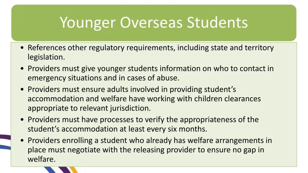 younger overseas students