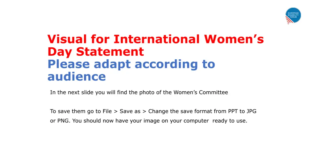 visual for international women s day statement