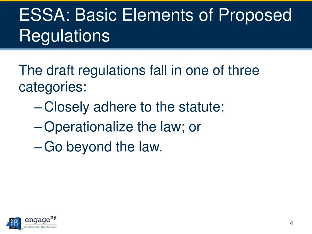 essa basic elements of proposed regulations