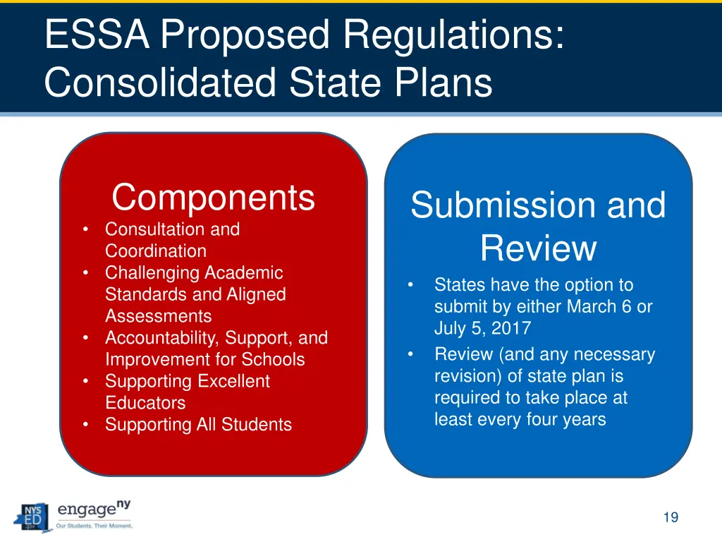 essa proposed regulations consolidated state plans