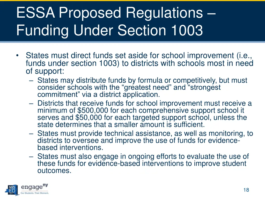 essa proposed regulations funding under section