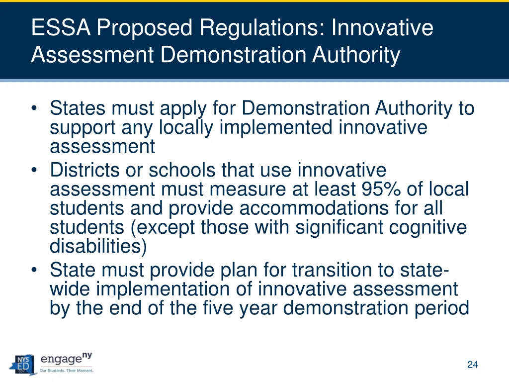 essa proposed regulations innovative assessment