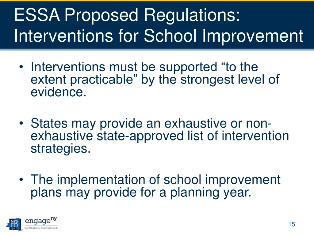 essa proposed regulations interventions