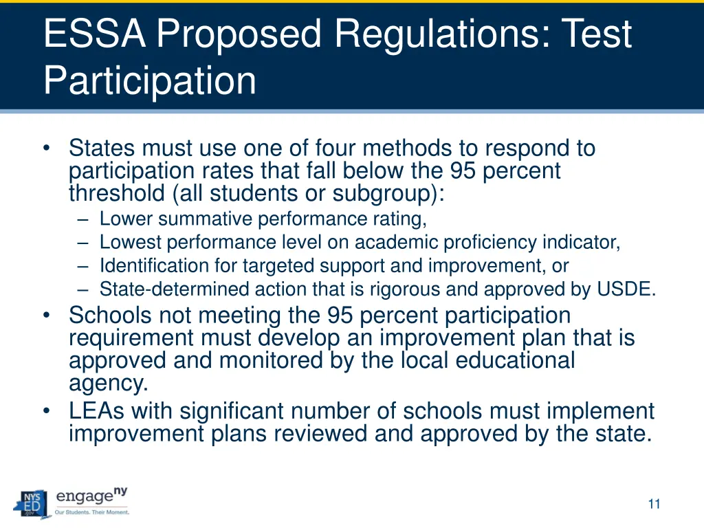 essa proposed regulations test participation