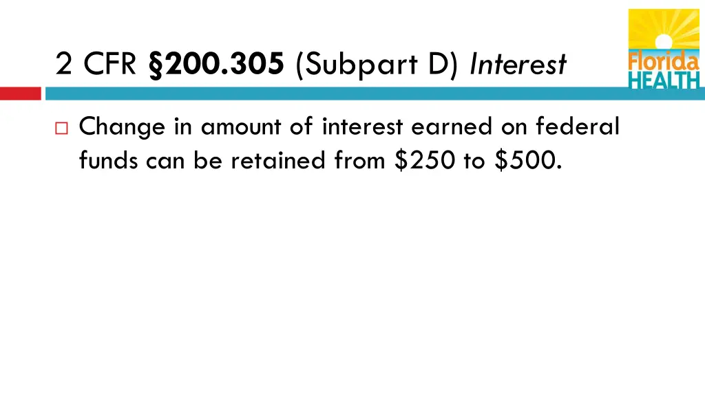 2 cfr 200 305 subpart d interest