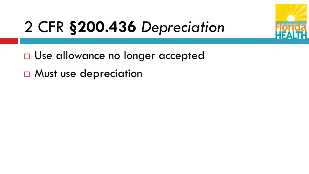 2 cfr 200 436 depreciation