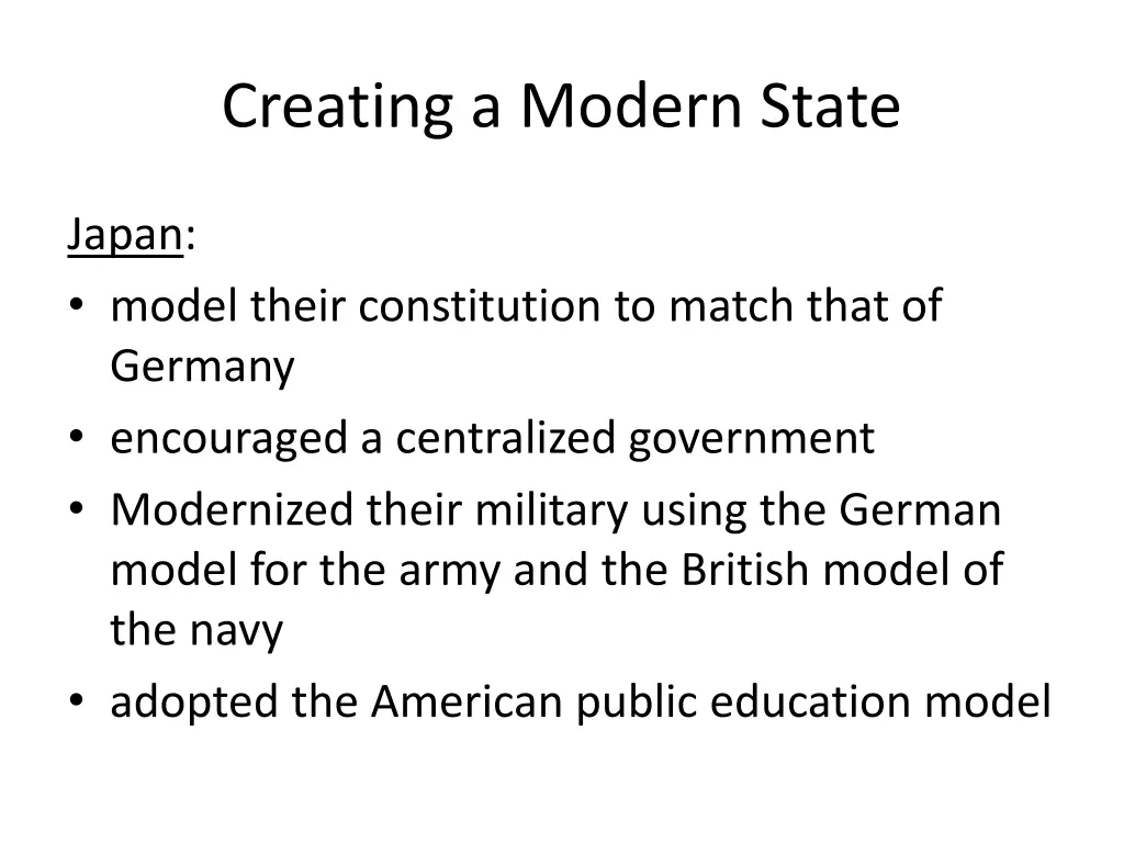 creating a modern state 2