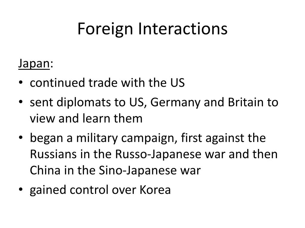 foreign interactions 1