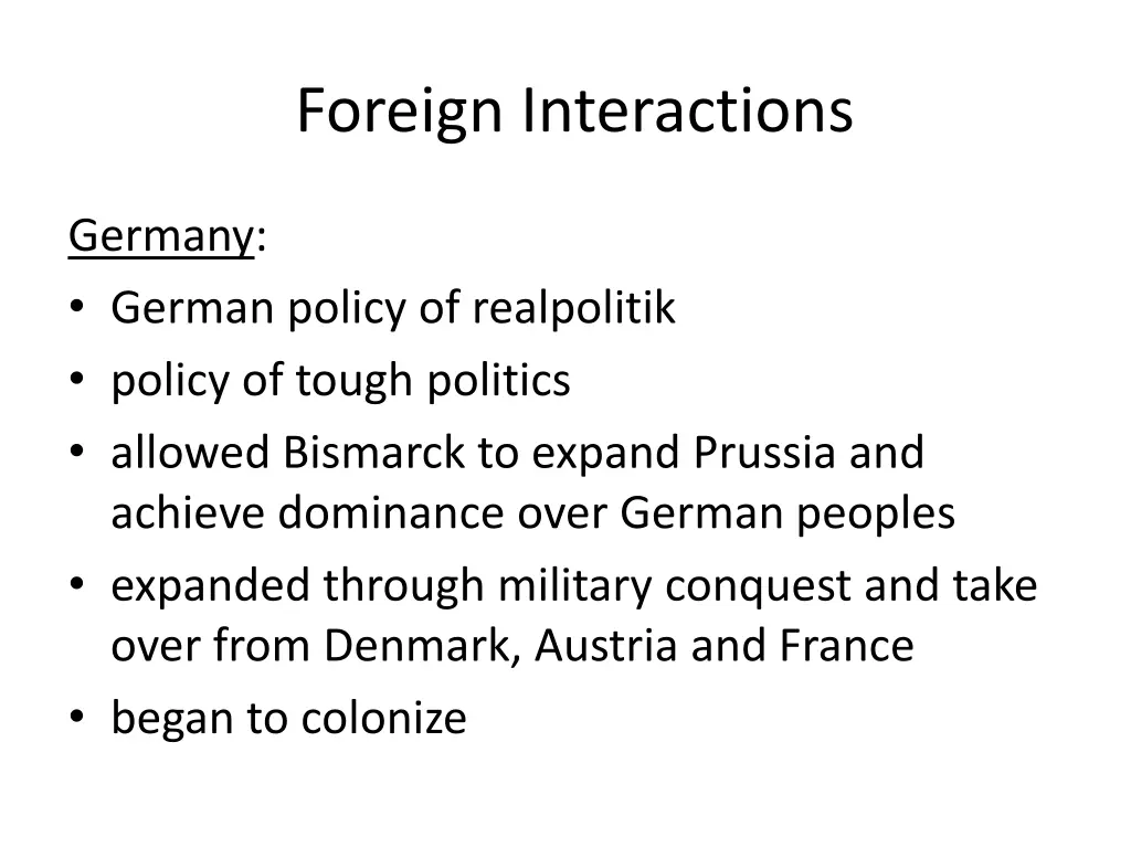 foreign interactions