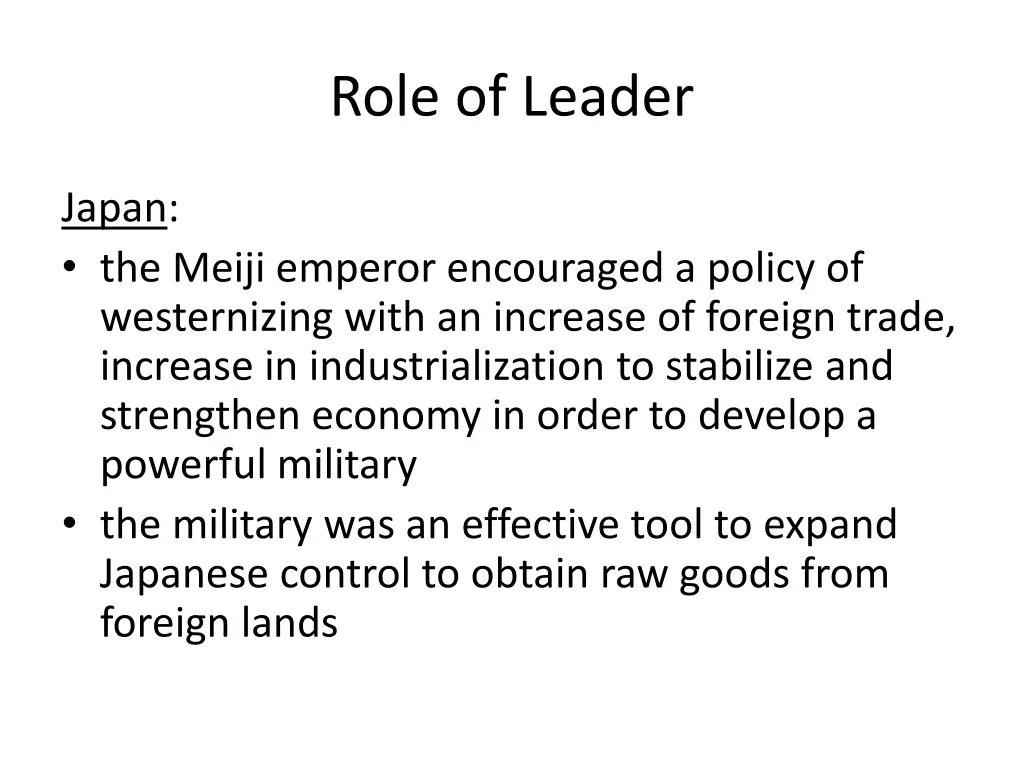 role of leader 1