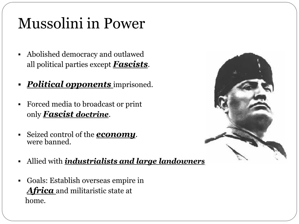 mussolini in power