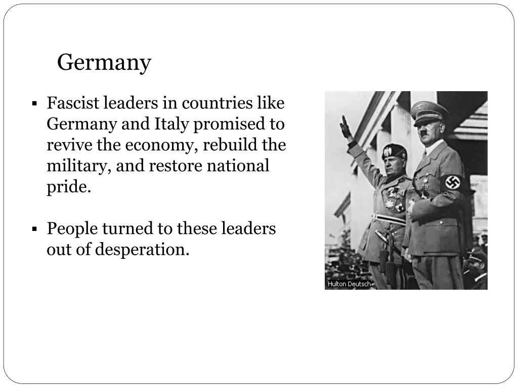 support for fascism in italy and germany why