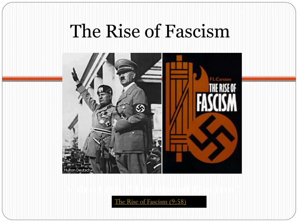 the rise of fascism