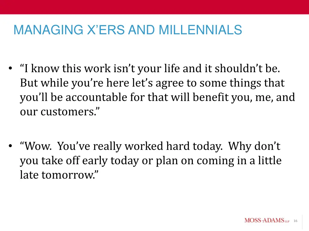 managing x ers and millennials