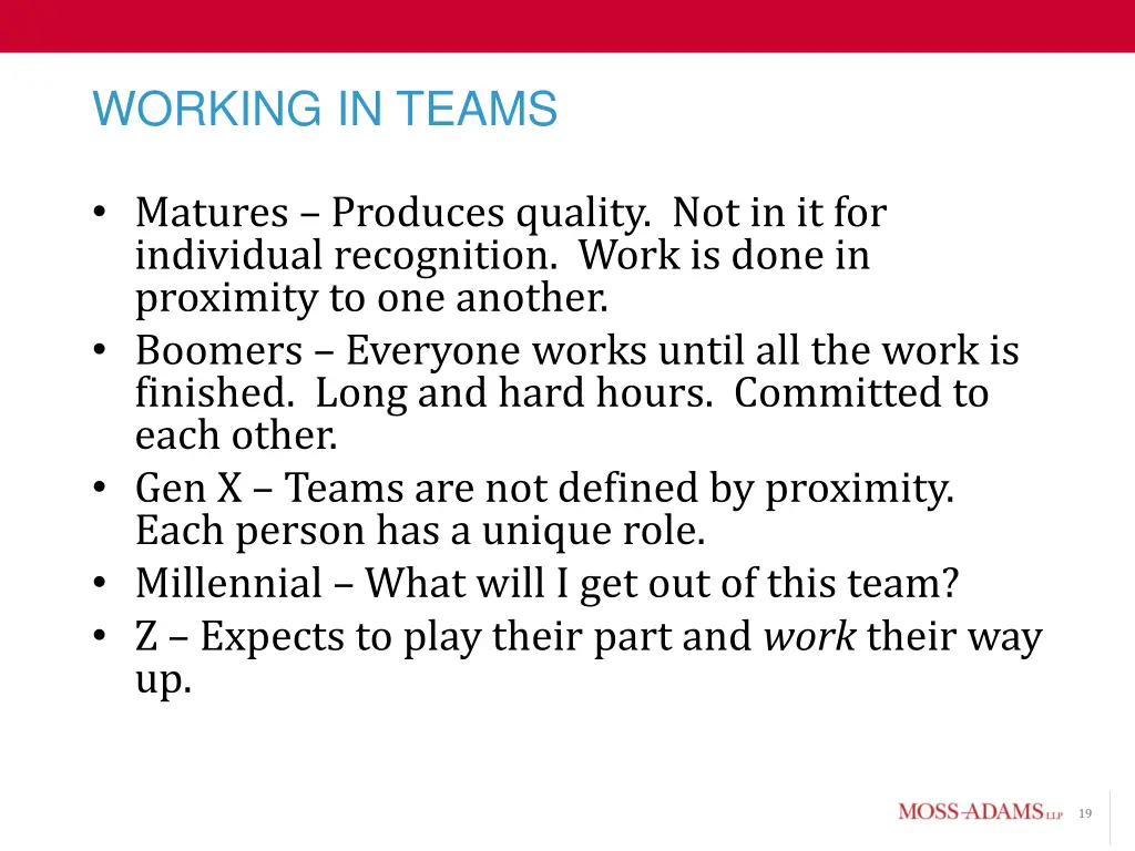 working in teams