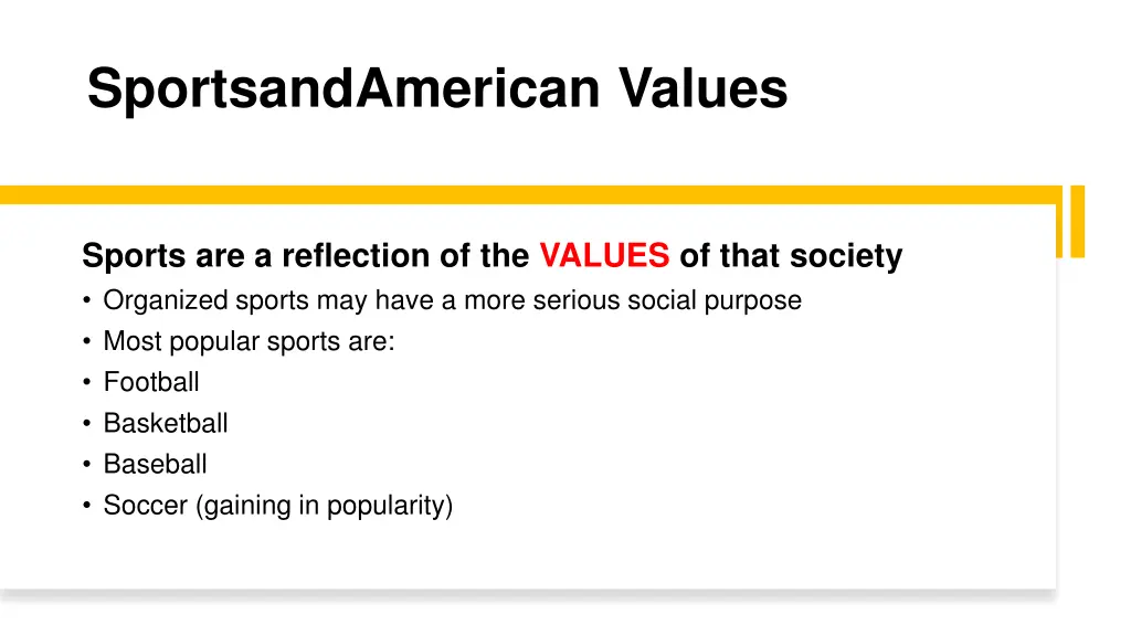 sportsandamerican values