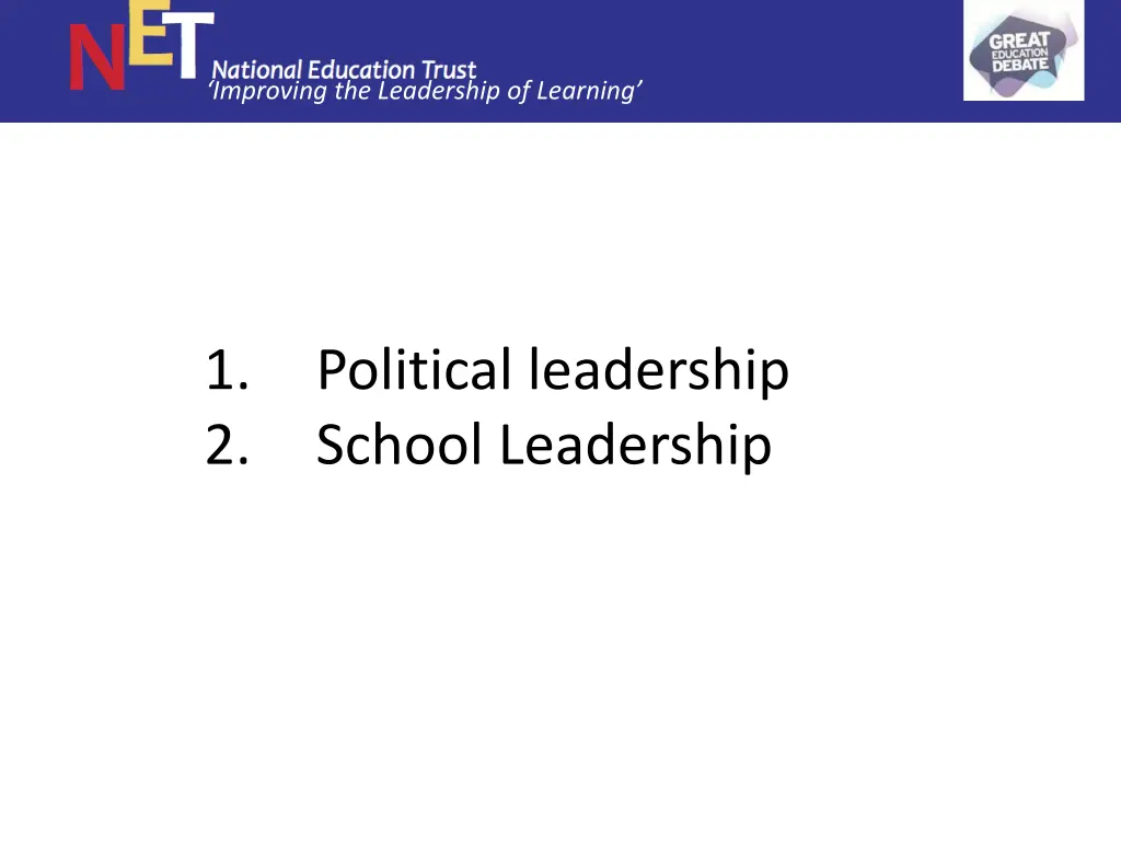 improving the leadership of learning 23