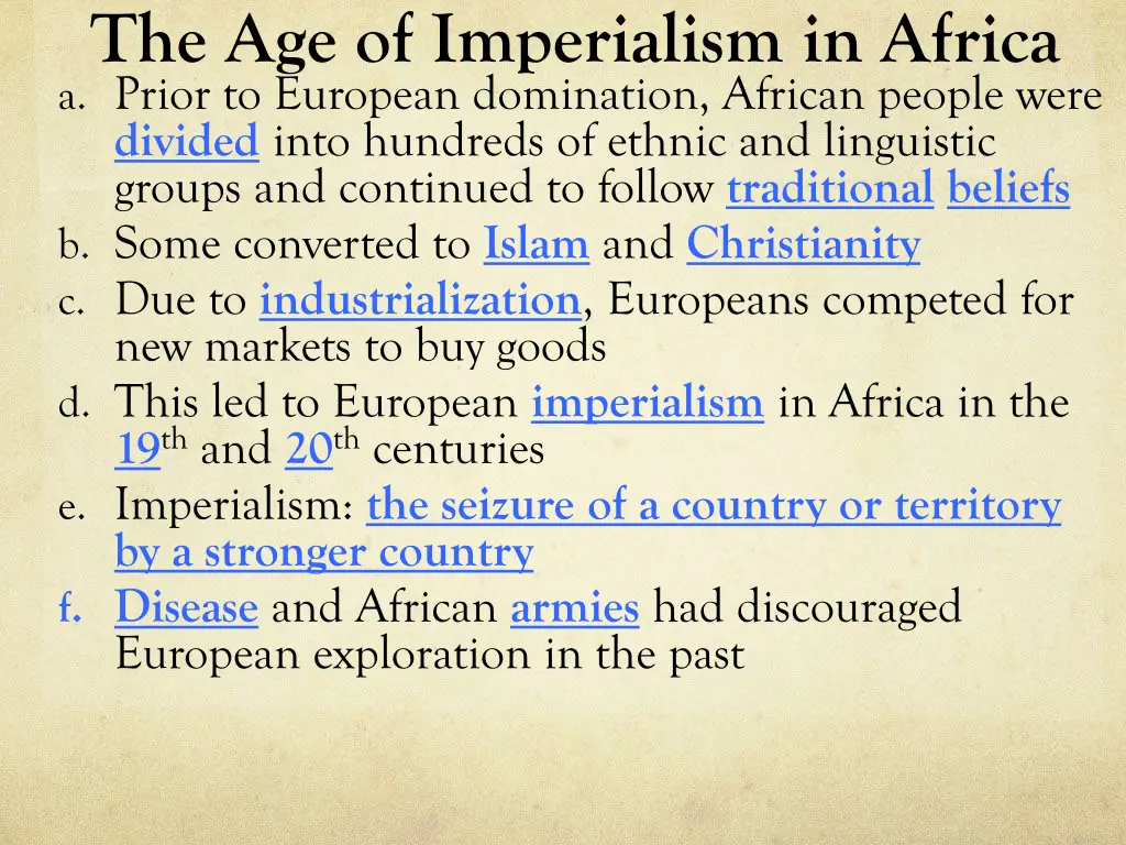 the age of imperialism in africa a prior