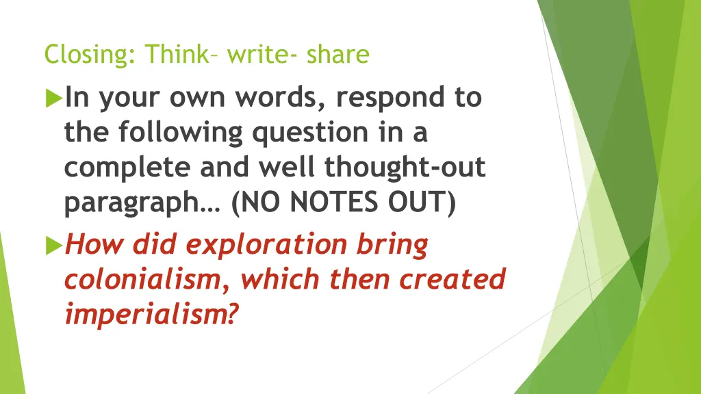 closing think write share in your own words