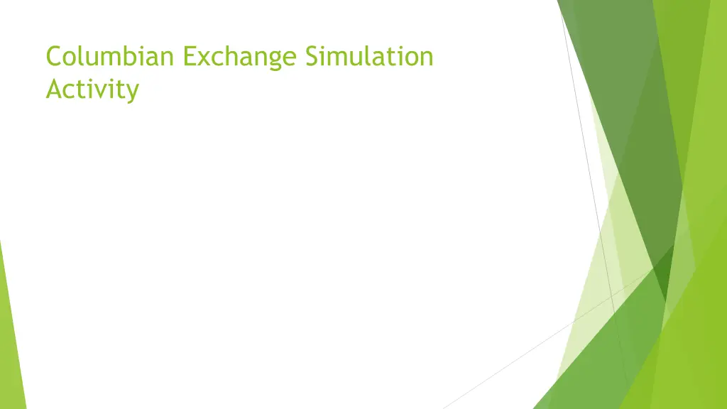 columbian exchange simulation activity