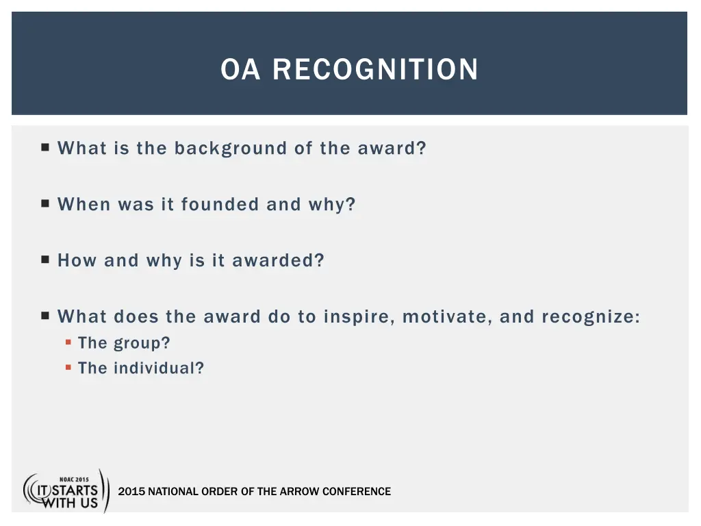 oa recognition