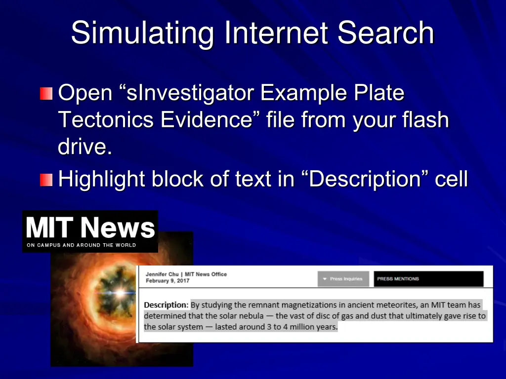 simulating internet search