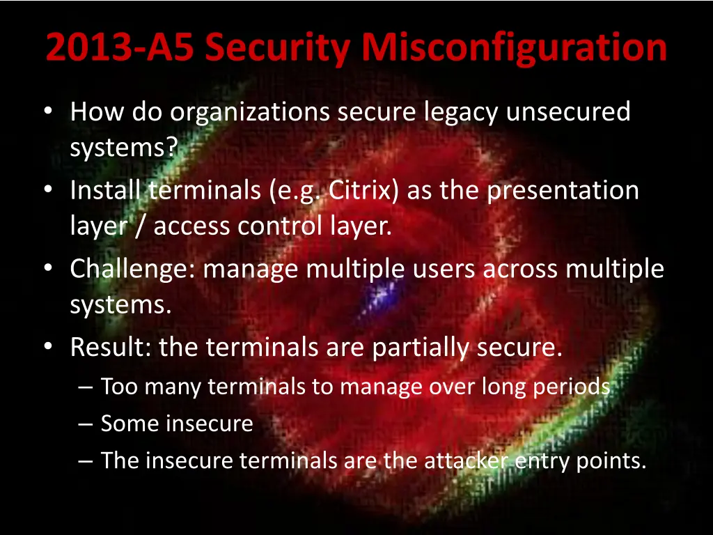 2013 a5 security misconfiguration