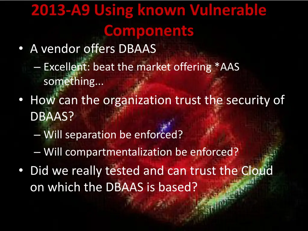 2013 a9 using known vulnerable components