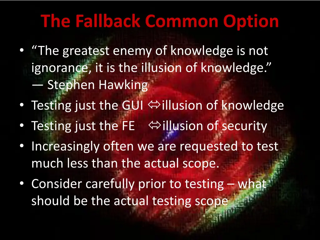 the fallback common option 1