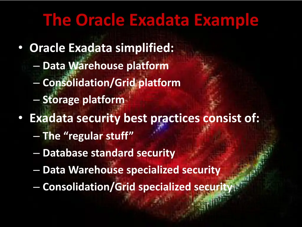 the oracle exadata example