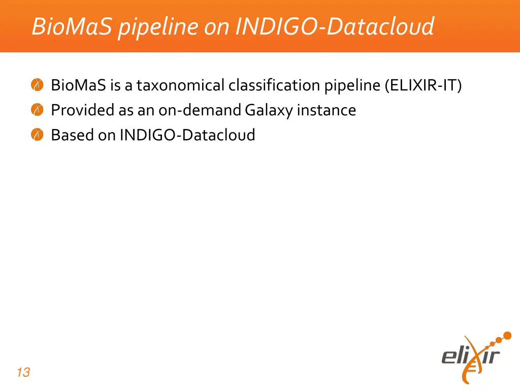 biomas pipeline on indigo datacloud