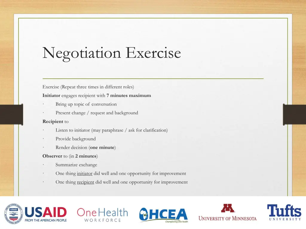 negotiation exercise 1