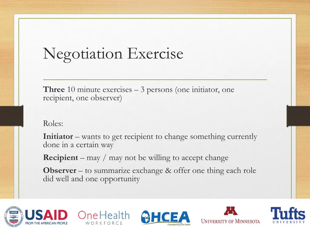 negotiation exercise