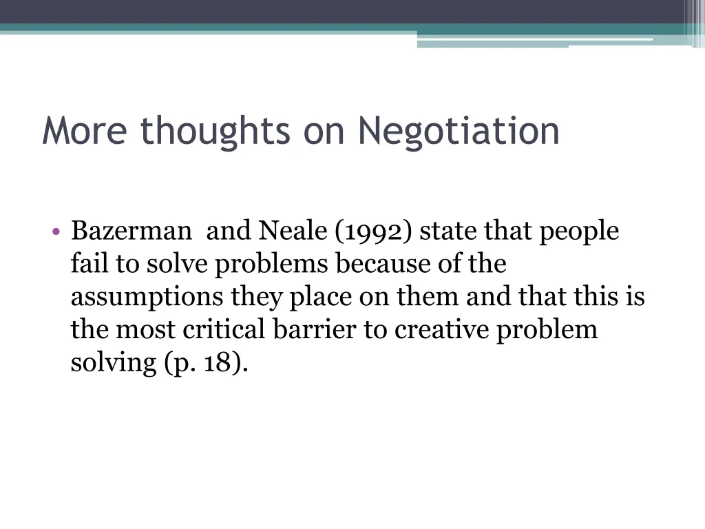 more thoughts on negotiation 1