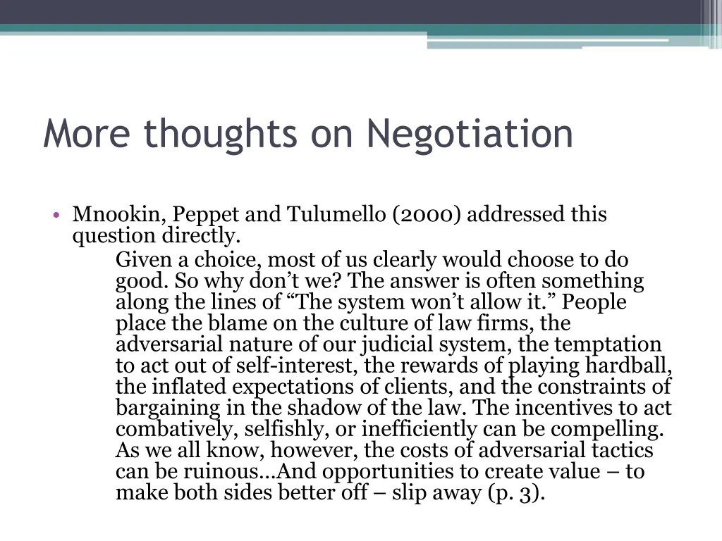 more thoughts on negotiation 2