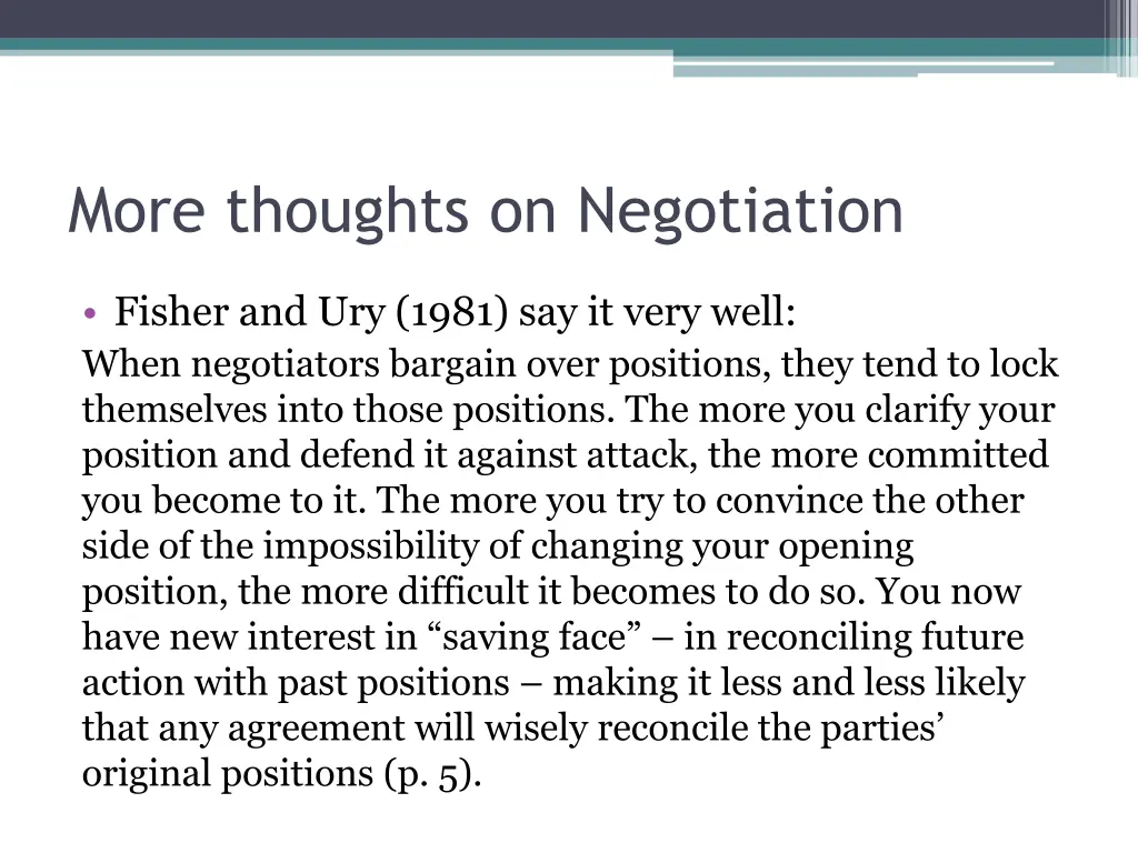 more thoughts on negotiation