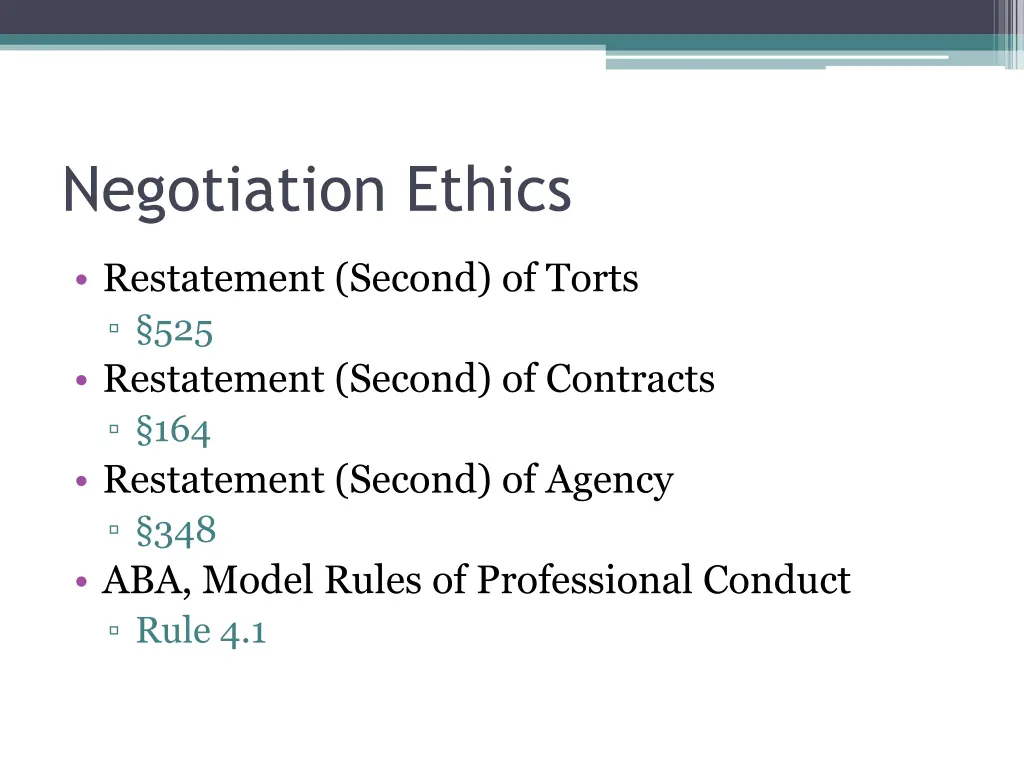 negotiation ethics