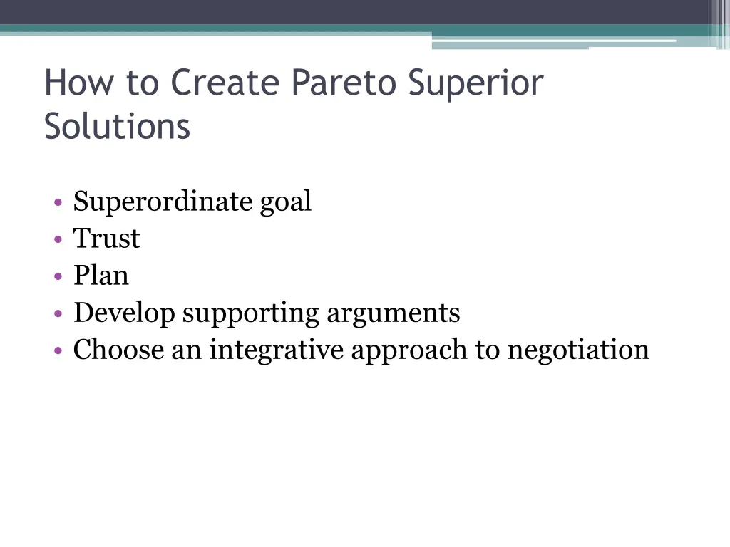 how to create pareto superior solutions