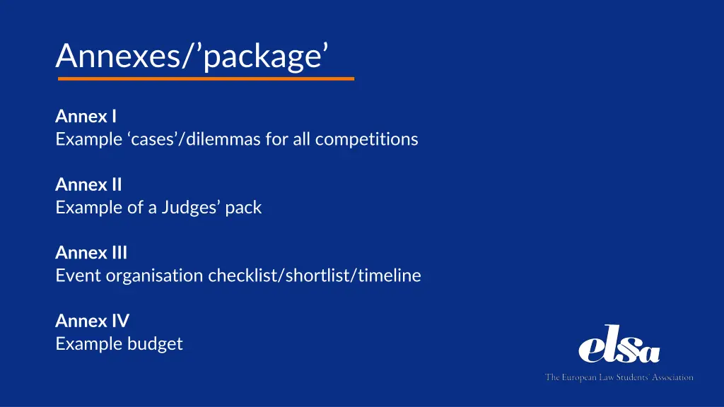 annexes package